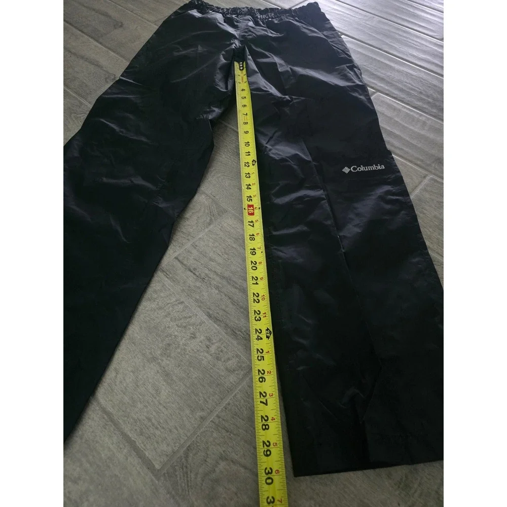 Columbia Omni-Tech Mens Rain Pants Black Waterproof Breathable Small 32 Inseam